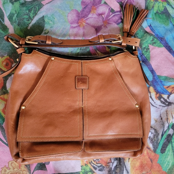 Dooney & Bourke Handbags - Dooney & Bourke Florentine Leather Kingston Hobo ~ Natural ~ Classic Style D&B ~